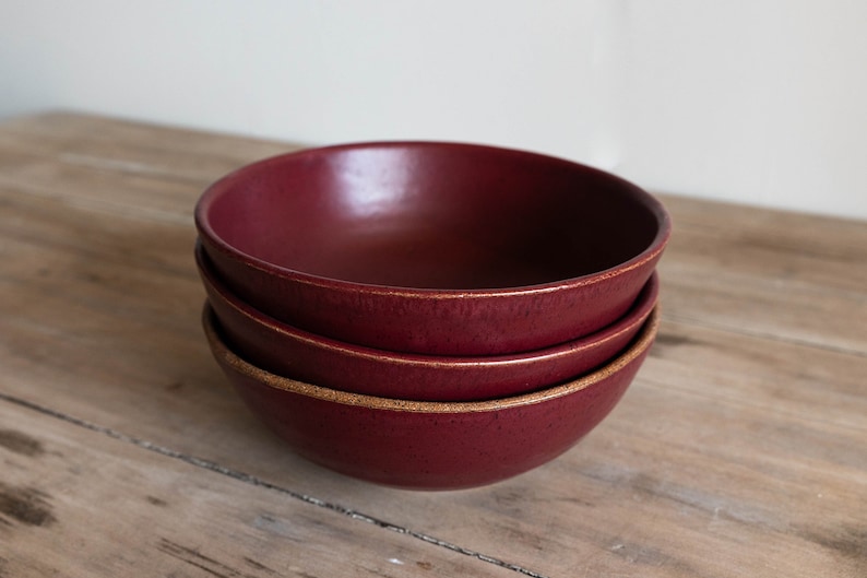 Cereal Bowl KJ Pottery Ruby Red