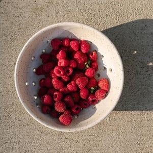 Handmade Ceramic Berry Bowl – Stoneware Colander & Fruit Strainer | KJ Pottery