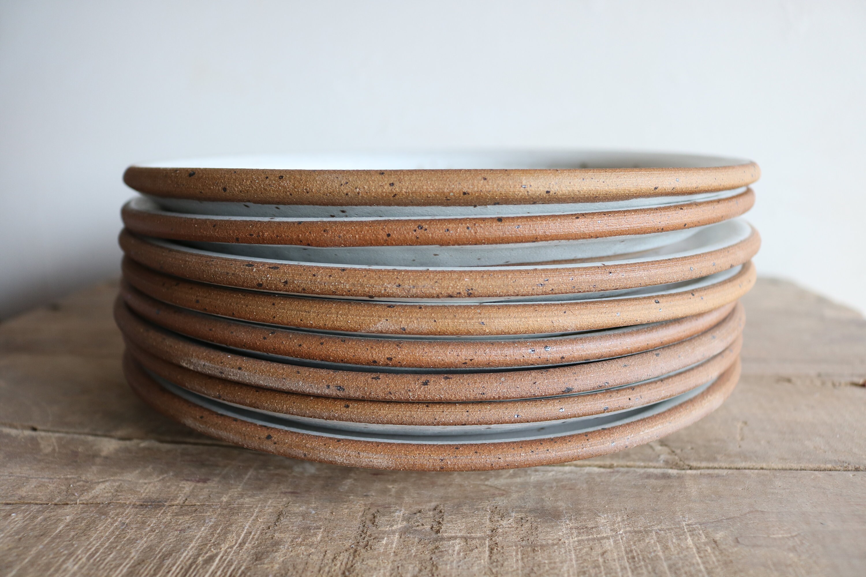 Dinner Plate Salad Plate Bowl Raw Edge Dinnerware Set KJ Pottery