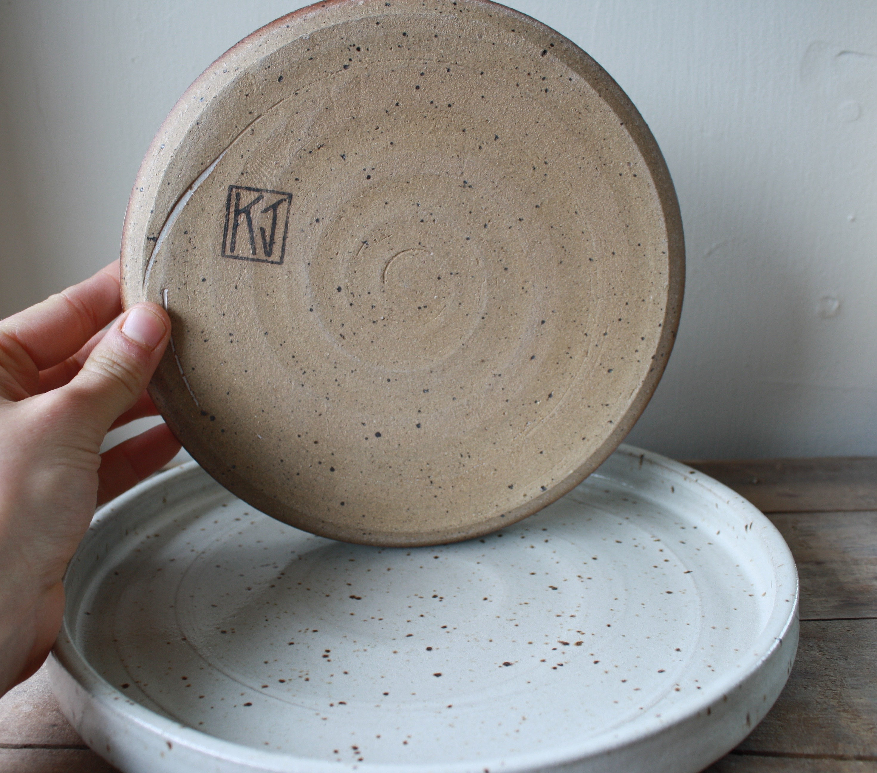 Handmade Ceramic Dinnerware Set With Plates, Bowl, and