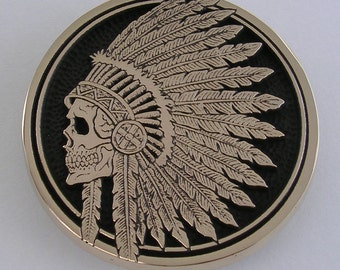 feathered indian belt buckle