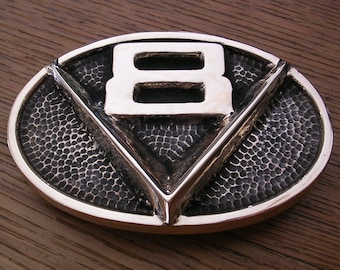 V8 Grill Emblem Belt Buckle