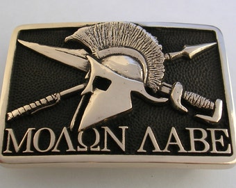 Molon Labe Sculptured Belt Buckle