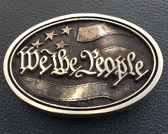 We the People "Old Glory" American Flag Belt Buckle - Made in the USA