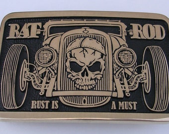 Rat Rod Car Belt Buckle