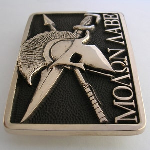 Molon Labe Sculptured Belt Buckle image 2