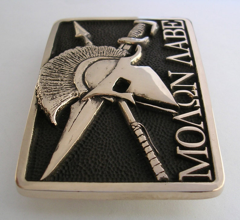 Molon Labe Sculptured Belt Buckle image 2