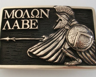 Molon Labe Fighting Spartan Belt Buckle