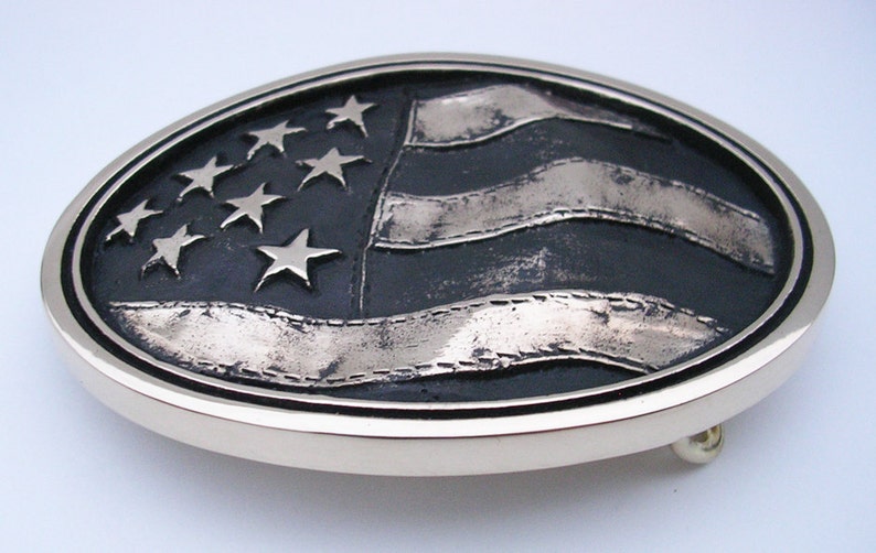 American Flag Old Glory Belt Buckle Made in the image 2