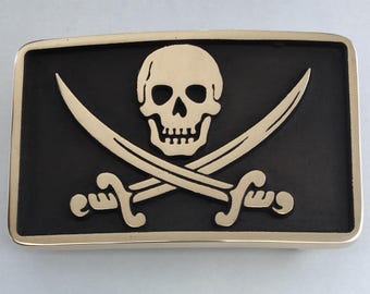 Jolly Roger Black Flag Belt Buckle - Jack Rackham