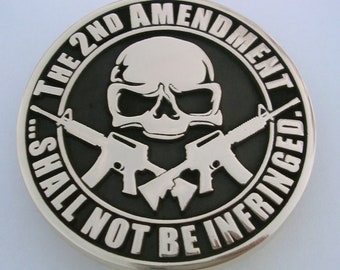 2nd Amendment Skull Buckle