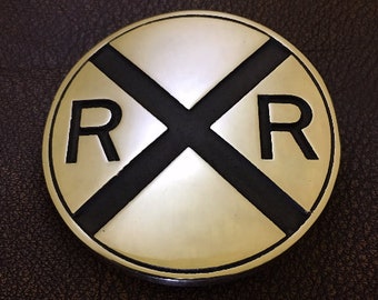 Rail Road Crossing Sign Buckle