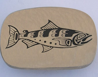 Northwest Coast King Salmon Buckle