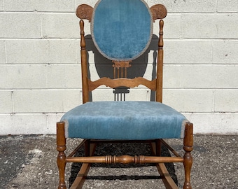 Antique Rocking Chair Rocker Armchair Spindle Traditional Shabby Chic Country French Glider Wood Nursery Room Furniture CUSTOM PAINT Avail