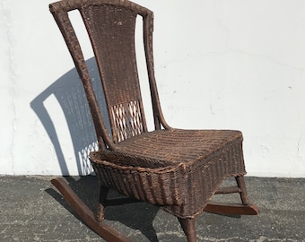 white wicker rocking chair for nursery