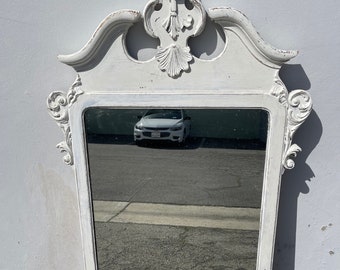 Antique Wall Mirror Vanity White Shabby Chic Decor Bathroom Makeup  Bedroom Hollywood Regency French Provincial CUSTOM PAINT AVAIL