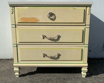 Vintage Nightstand Bachelor Chest French Provincial Dresser Bedside Table Oversized Furniture Bedroom Chest Storage Wood CUSTOM PAINT AVAIL