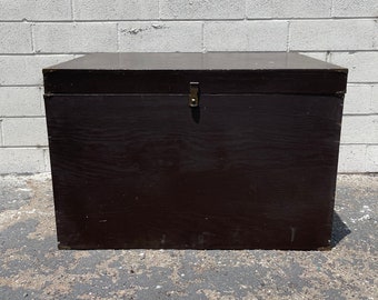 Trunk Vintage Military Foot Locker Storage Rustic Steamer Coffee Table Hope  Chest Blanket Bench Wood Bohemian Boho Chic Cottage Primitive