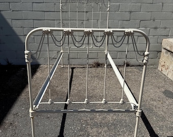 Antique Day Bed Shabby Chic French Provincial Headboard Bed Frame Metal Vintage Bedroom Furniture Farm Country Cottage CUSTOM PAINT Avail