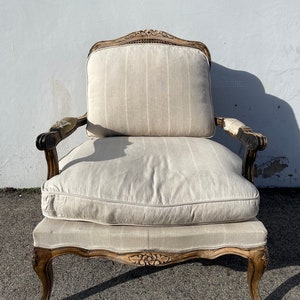 Antique French Bergere Chair Armchair Double Cane Vintage Wood Lounge Club Regency Shabby Chic Seating Decor Wood Neoclassical Boho