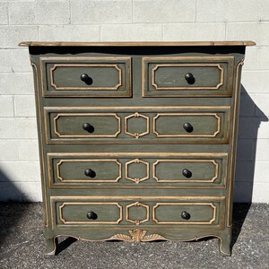 Vintage Wood Dresser Tall Chest of Drawers Bedroom Storage Country French Shabby Chic Antique Painted Dresser CUSTOM PAINT AVAIL image 1