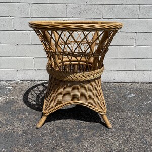 Vintage Wicker Table Dining Kitchen Table Tropical Beach Bohemian Boho Chic Style