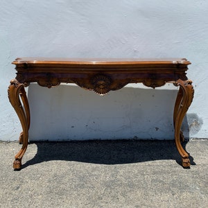 Walnut Wood Sofa Console Table Karges French Provincial Country Entry Way Furniture Vintage Furniture TV Stand Storage CUSTOM PAINT Avail