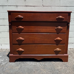Antique Mahogany Wood Dresser Victorian Chest of Drawers Nightstand Furniture Bedroom Storage Stand Farmhouse Vintage Custom PAINT AVAIL