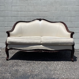 Antique Loveseat Sofa Couch Bench Settee French Provincial Boudoir Vintage Regency Entry Way Chippendale Sofa Shabby Chic Victorian Seating