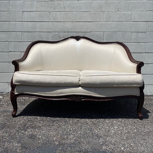 Antique Loveseat Sofa Couch Bench Settee French Provincial Boudoir Vintage Regency Entry Way Chippendale Sofa Shabby Chic Victorian Seating