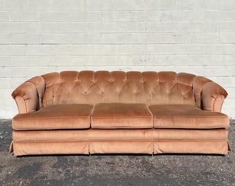 Vintage Tufted Sofa Couch Chesterfield Hollywood Regency Loveseat Lounge Seating Settee Rococo Baroque Mid Century Post Modern Bohemian Boho