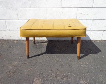 Mid Century Modern Antique Stool Ottoman Footstool Footrest Hassock MCM Rustic Seating Wood Chair Primitive Retro Foot stool Bed Bench Boho