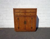 Secretary Desk Wall Unit Mid Century Modern Campaign Style Bookcase Divider Storage Display Bookcase Bookshelf Storage Laptop Table Cubbies
