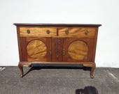 Antique Cabinet Buffet Shabby Chic Primitive Sideboard Hutch Wood TV Media Console France Country Storage Server Table CUSTOM Paint Avail