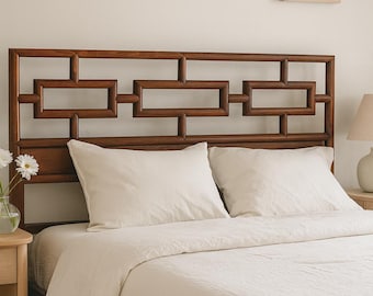 Vintage Headboard Queen Size - Asian Inspired - CUSTOM PAINT AVAILABLE
