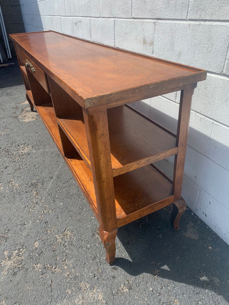 Henredon Console Table Sofa Wood Rustic Farm Antique Primitive Etsy