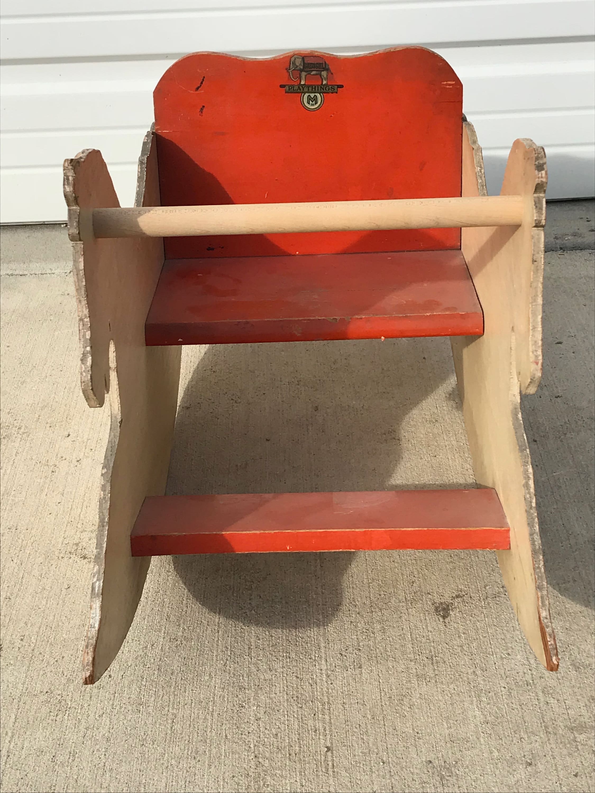 Antique Rocking Horse Chair Mengel Playthings Vintage Toy Children Kids