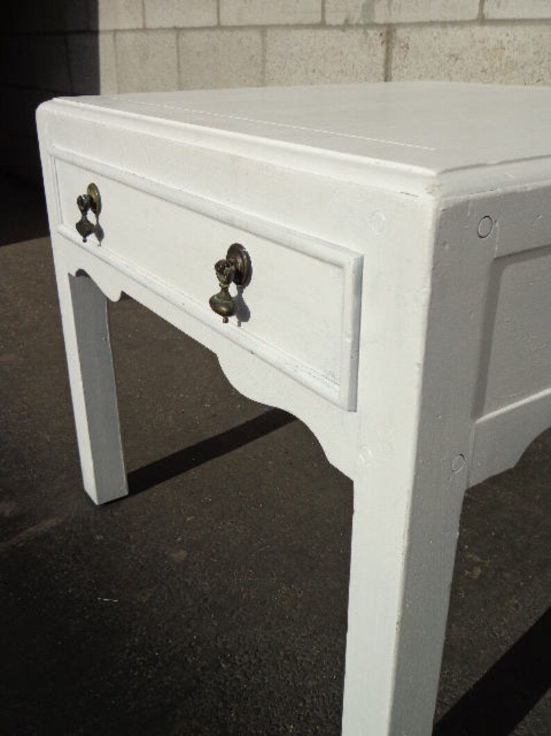 Coffee Table Cocktail Shabby Chic Country Cottage Coastal Cabinet Vintage Table Storage Wood Accent Drawer French CUSTOM PAINT Available afbeelding 5