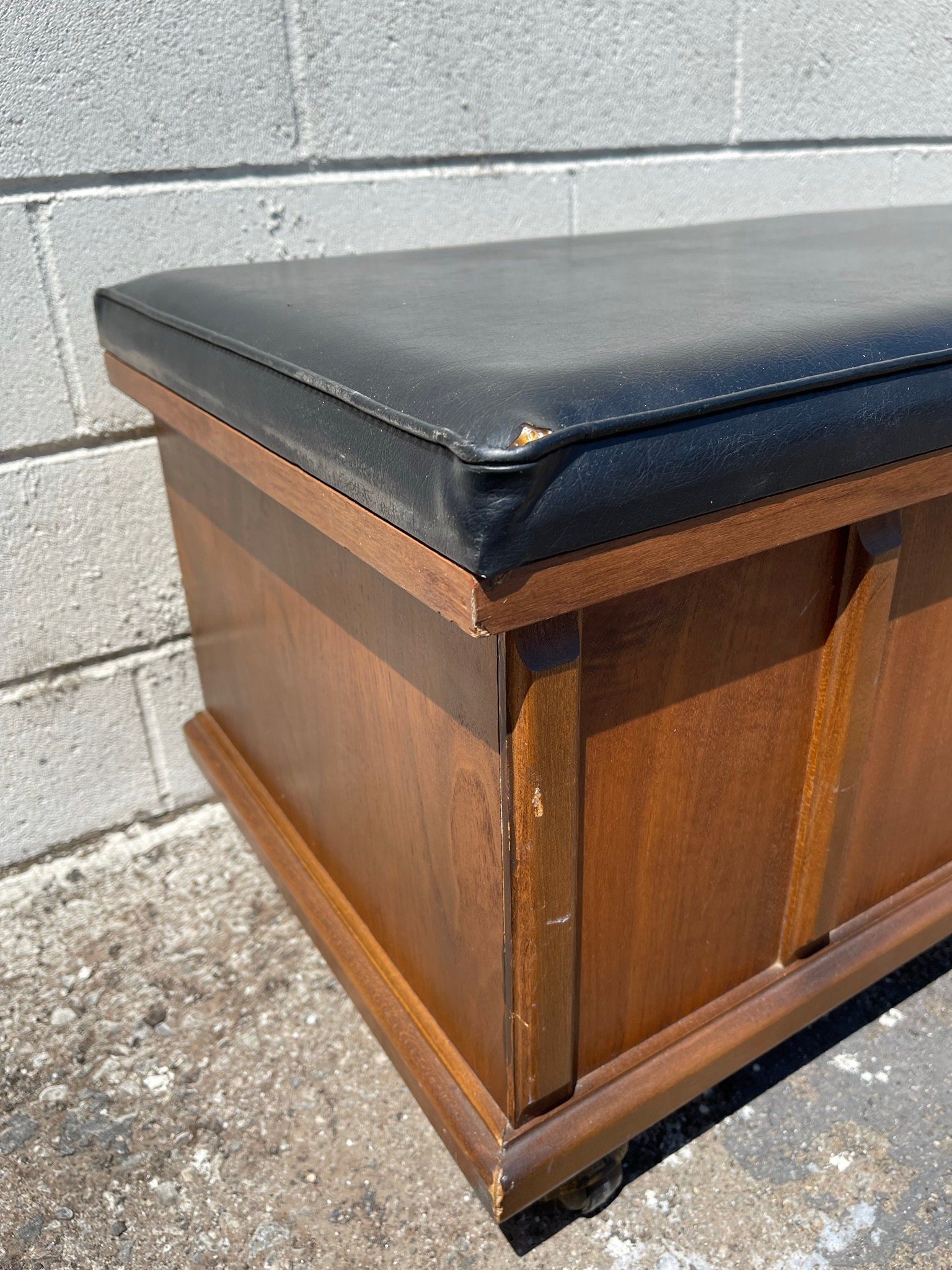 Mid Century Modern Bench Chest Storage Coffee Wood Table Trunk Hope