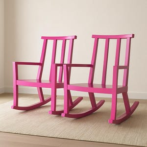 Pair of Rocking Chairs Vintage Indoor Outdoor Rocker Armchair Glider Nursery Bohemian Boho Chic Hollywood Regency Eclectic Style image 1