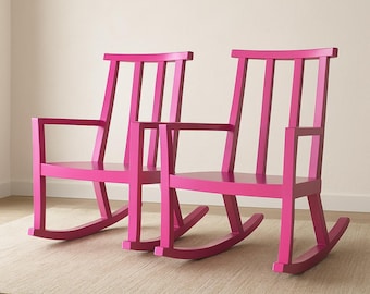 Pair of Rocking Chairs Vintage Indoor Outdoor Rocker Armchair Glider Nursery Bohemian Boho Chic Hollywood Regency Eclectic Style