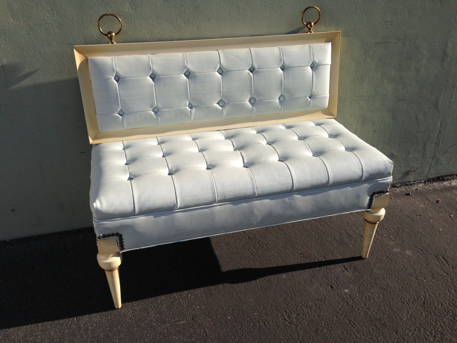 2pc Headboard Bench Hollywood Glam Regency French Provincial Gallery Photo