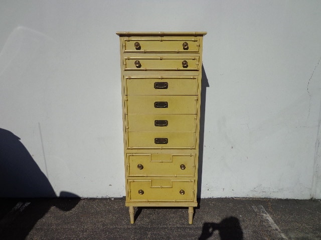 Lingerie Chest Vintage Faux Bamboo Tall Dresser Chest Chinese