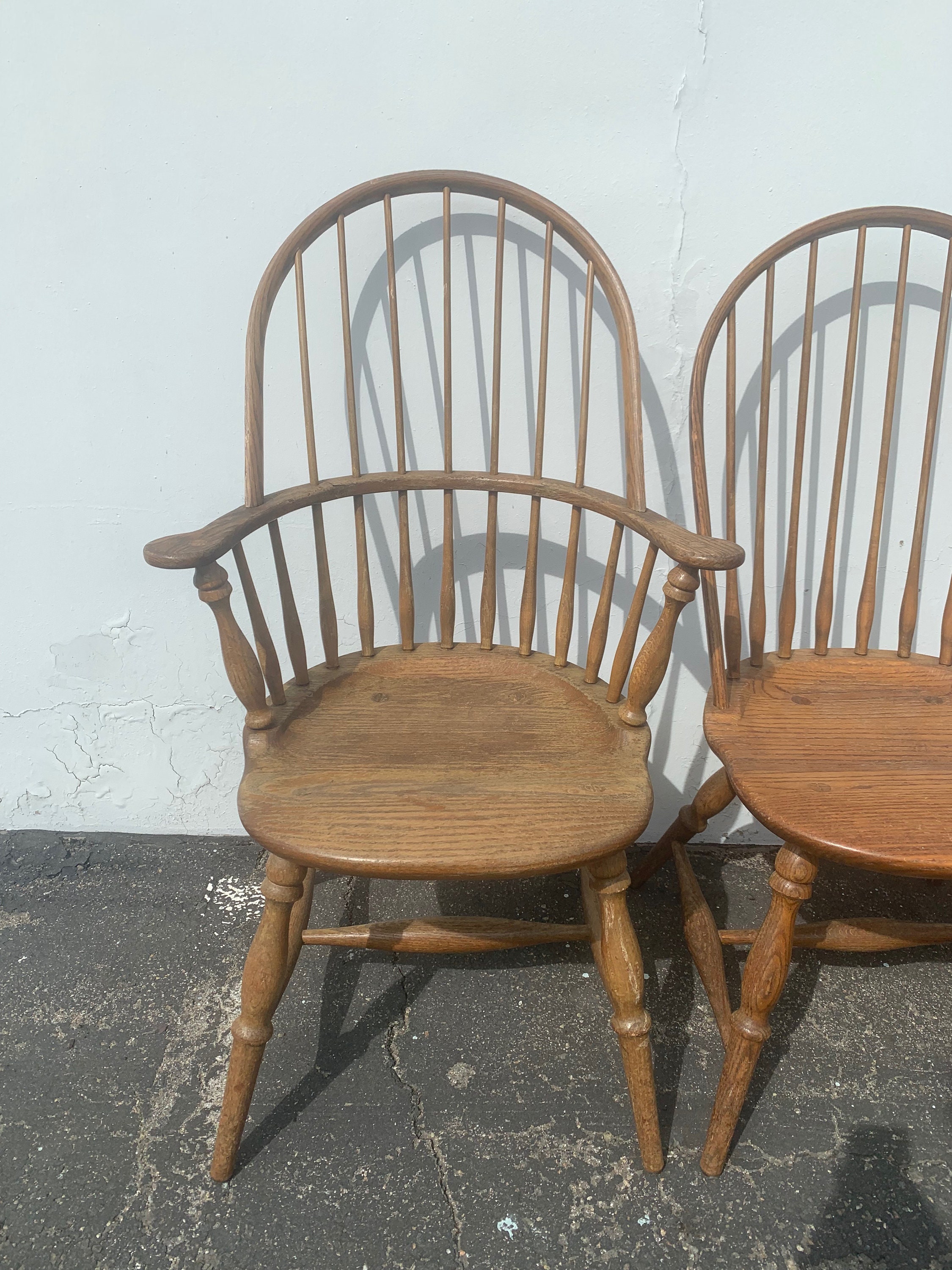 Dining Chair Set of Chairs Wood Solid Oak Antique Spindle Back Shaker