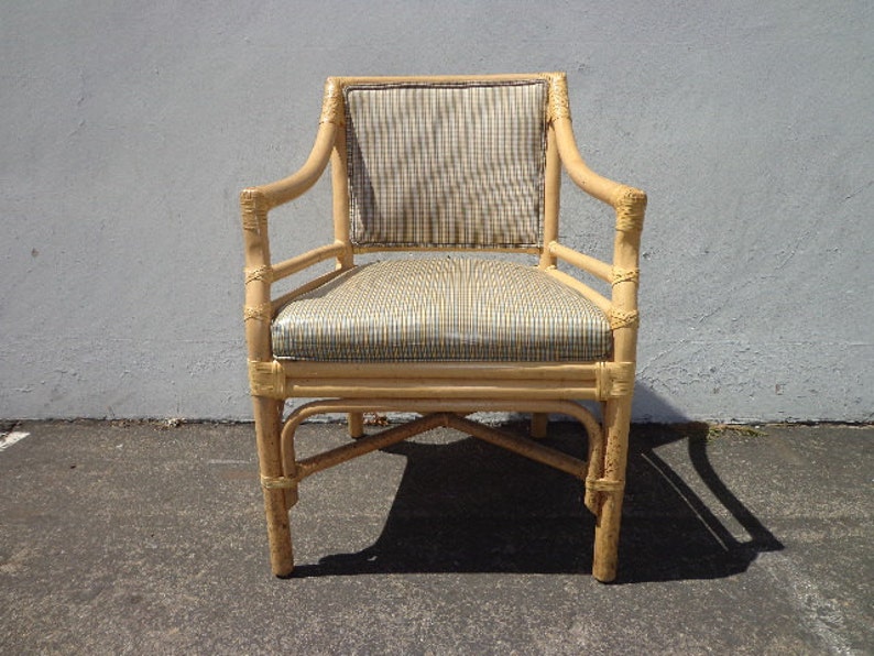 Rattan Armchair Chair Woven Boho Chic Regency Seat Style Etsy