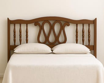 Vintage Headboard French Provincial Rococo Full Size Bedroom Furniture Wood Neoclassical Shabby Chic White Hollywood Regency Glam Bohemian