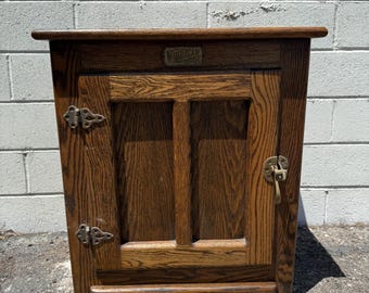 Antique White Clad Cabinet Solid Oak Wood Coffee Table Storage Latch Door Entry Way Bench Kitchen Furniture Console CUSTOM PAINT Avail