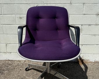 Vintage Steelcase Task Chair Armchair Desk Mid Century Modern Pollock Knoll Style Office Computer Wheels Eames Swivel Lounge Vintage Seating