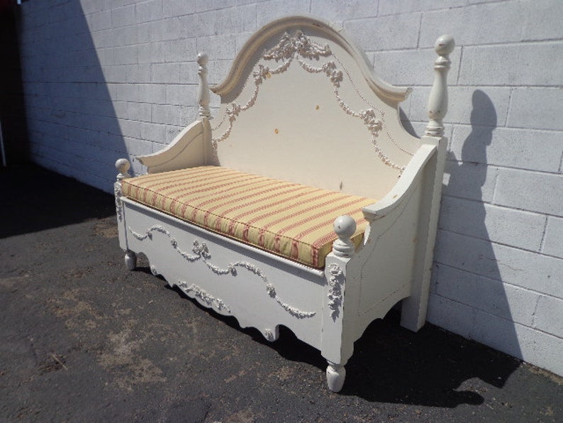 Stunning French Provincial Bench Settee Loveseat Shabby Chic | Etsy