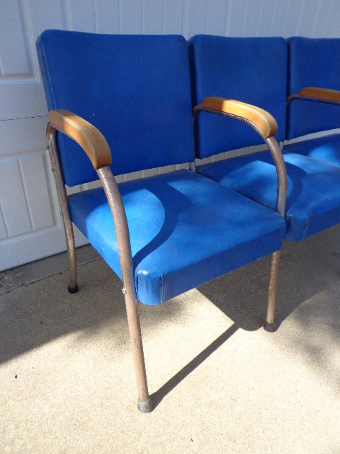 Bench Vintage Antique Waiting Room Theater Stadium Seats Row Etsy